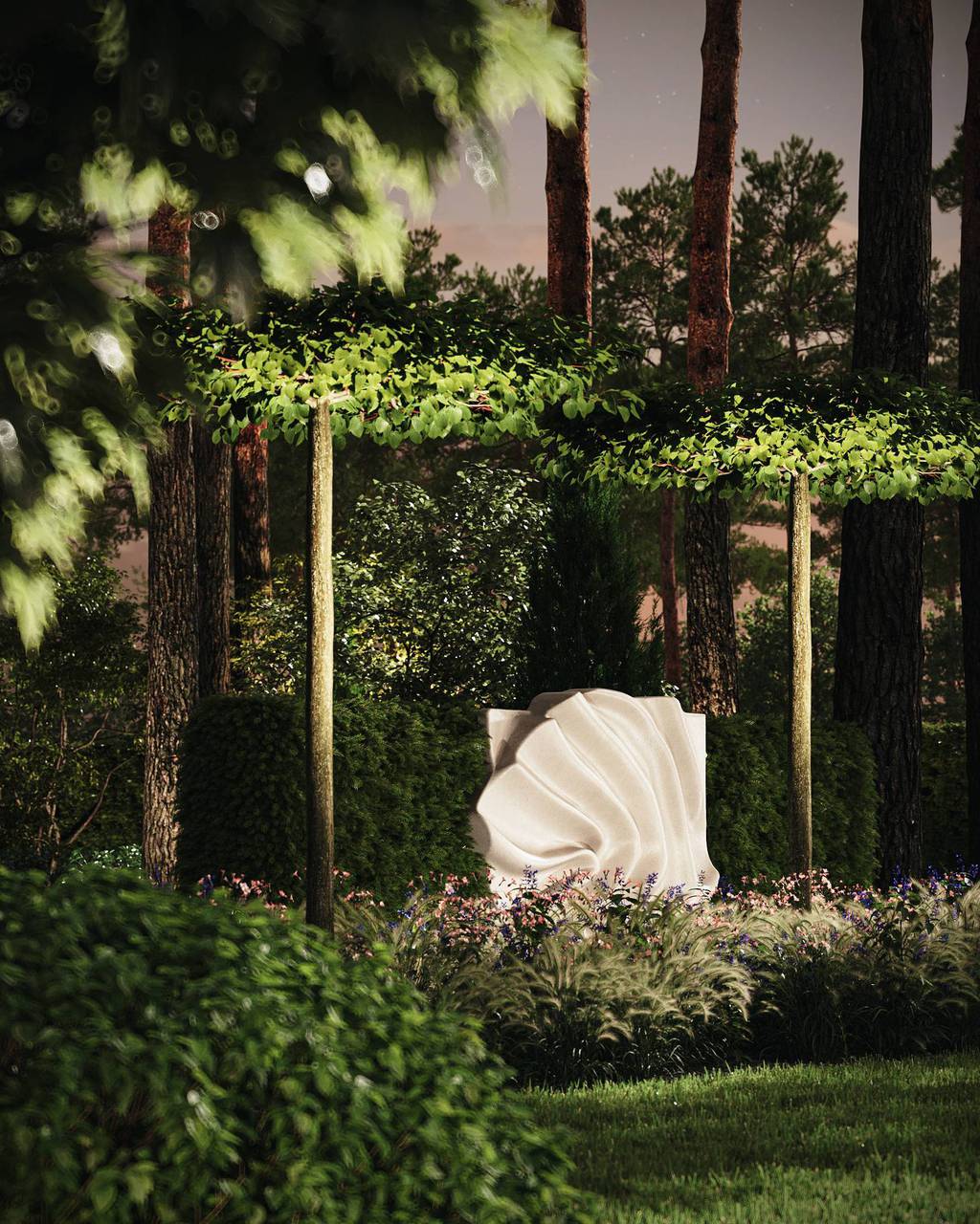 Forest garden in Moscow region